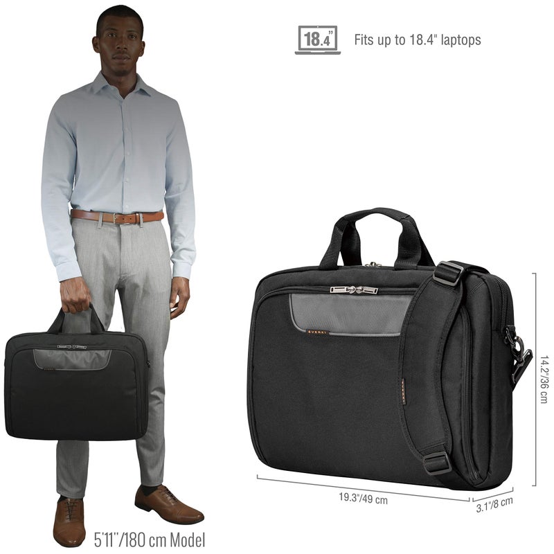 EVERKI Advance Laptop Briefcase 18.4 Inch - Business Briefcase for Men & Women, Ideal Lap Top Computer Bag for Travel, Heavy Duty Laptop Bag, Lap Top Messenger Carrying Case, (EKB407NCH18) Black - Image 4
